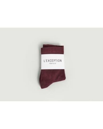 L'Exception Paris Calcetines bordados - Rojo