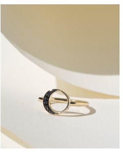 Zoe & Morgan Luna nueva anillo oro diamante negro - Neutro