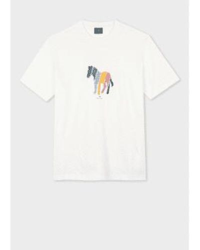 Paul Smith Off rainbow zebra graphic t-shirt - Blanc