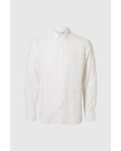 SELECTED Reg Kylian Linen Shirt - Bianco