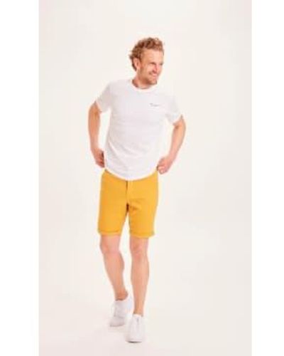 Knowledge Cotton 50207 chuck chino popeline shorts honiggold - Orange