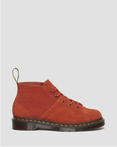 Dr. Martens Dr. Martens Church Suede Monkey Boots Rust Tan - Red