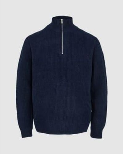 Minimum Blain knit blazer melange - Bleu