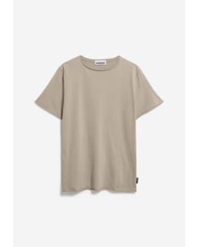 ARMEDANGELS Aamon Sand Stone Brushed T-shirt S - Natural