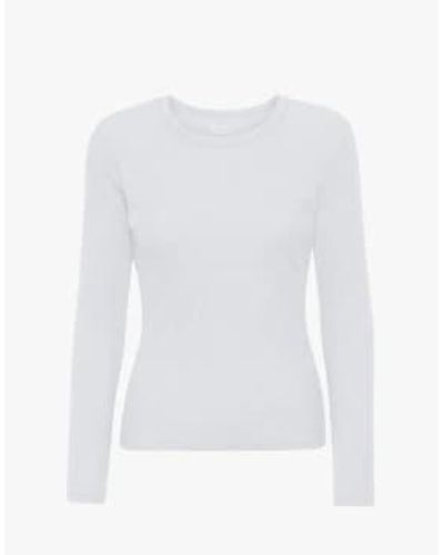COLORFUL STANDARD Organic Rib Ls T Shirt Optical - Bianco
