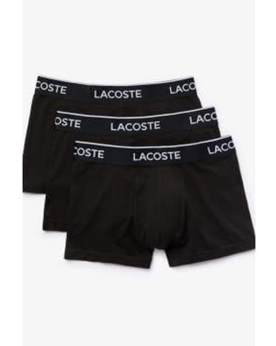 Lacoste Pack Of 3 Casual Trunks - Nero