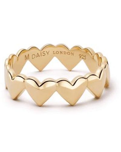Daisy London Heart Crown Band Ring - Metallizzato