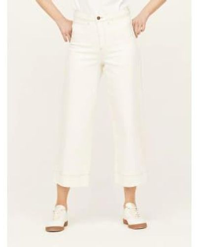 Thought Ecru Organic Cotton Denim Wide Leg Culotte 16 - White