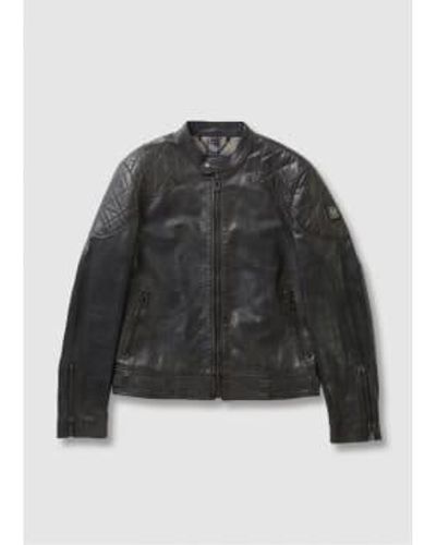 Belstaff Mens Outlaw Leather Jacket In - Nero