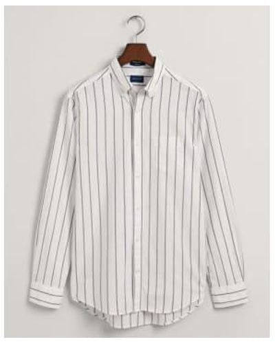GANT Eggshell Striped Oxford Regular Fit Shirt - White