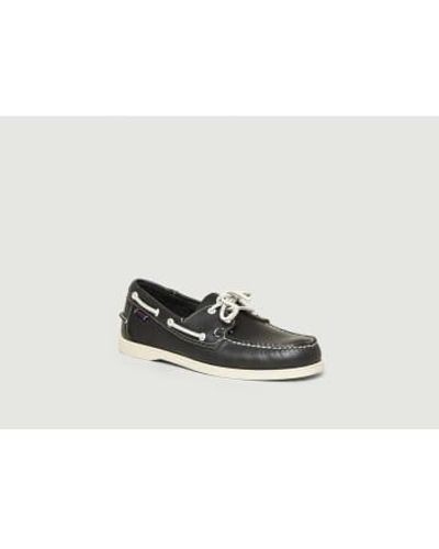 Sebago Chaussures bateau en cuir portland bleu marine - Blanc