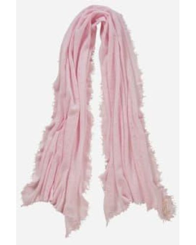 PUR SCHOEN Hand Felted Cashmere Soft Scarf Powder + Gift Wool - Pink