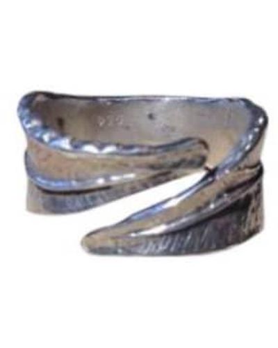 silver jewellery Silber umwickelter blattring - Mettallic