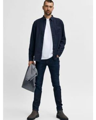 SELECTED Jeans Slim Fit Bleu Brut - Blau