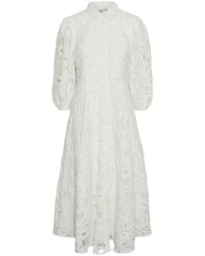 Y.A.S Hongi Embroidered Shirt Dress M - White