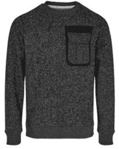 Anerkjendt Ruben Herringbone Sweat In Dark - Nero