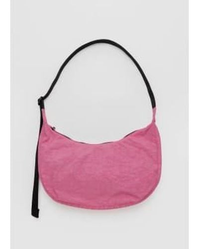 BAGGU Medium Nylon Crescent Bag Azalea - Pink