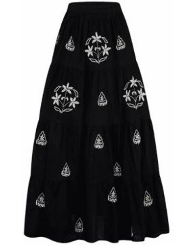 Dream Embroidered Maxi Skirt S - Black