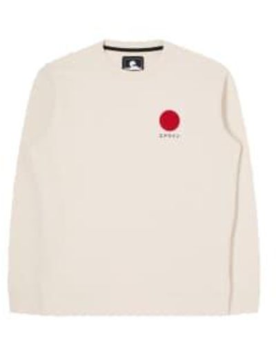 Edwin Japanese Sun Sweatshirt Heavy Felpa Whisper - Bianco