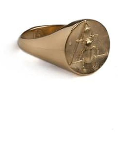 Rachel Entwistle The Scarab Signet Ring K Gold Vermeil - Neutro