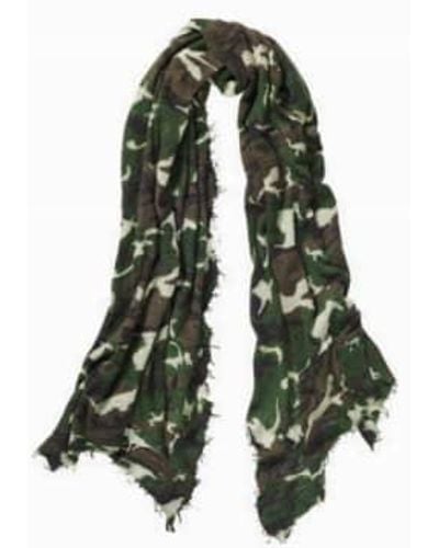 PUR SCHOEN Camouflage Hand Felted 100 Cashmere Soft Scarf Gift - Verde