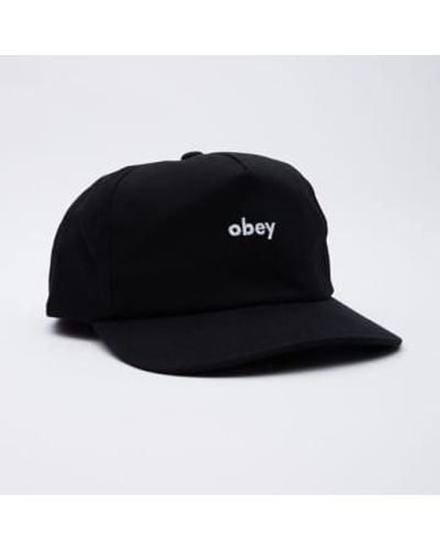 Obey Lowercase Snapback Cap Os - Black