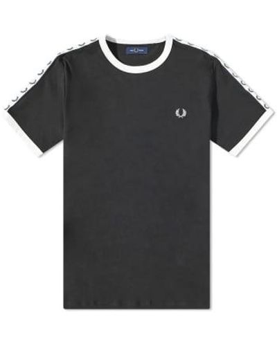 Fred Perry Taped ringer t-shirt m4620 schwarz