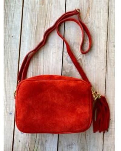 Marlon Paris Suede Handbag / Os - Red
