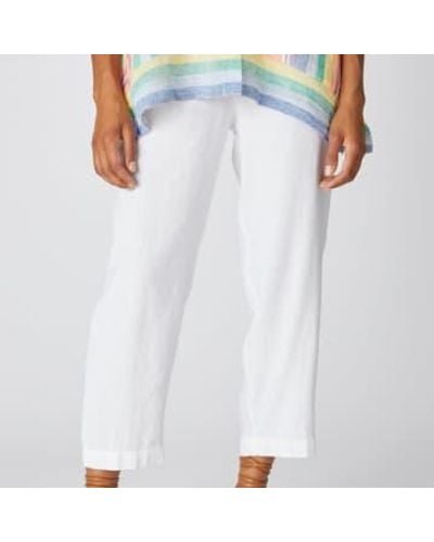 Sahara Textured Linen Slim Trouser 12/14 - White