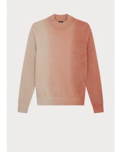 Paul Smith High Neck Ombre Jumper Col: 15 /white Ombre, Size: S - Pink