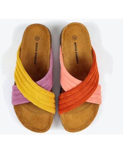 Bobo Choses Color Block Crossover Sandals - Orange