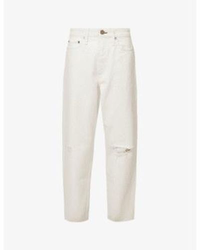 Rag & Bone Ecru Alissa jeans jambe canon gran hauteur avec s trous - Blanc