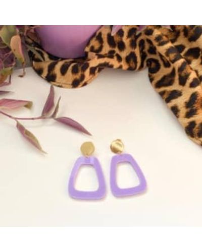 sept cinq Lilac Anchor Earrings Lilac - Brown