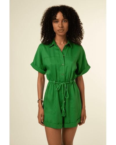 FRNCH Lily Soft Playsuit - Green