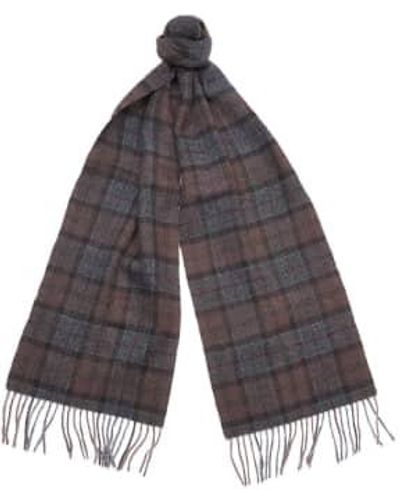 Barbour Tartan Lambswool Scarf Winter One Size - Gray