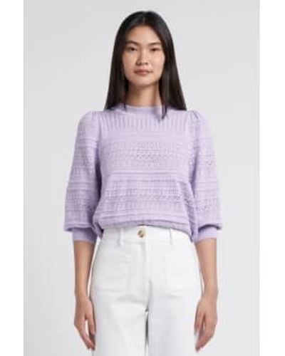 Petite Mendigote Knitted Miley Top S - Purple