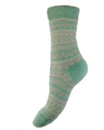 Joya Patterned Wool Blend Socks 1 - Verde