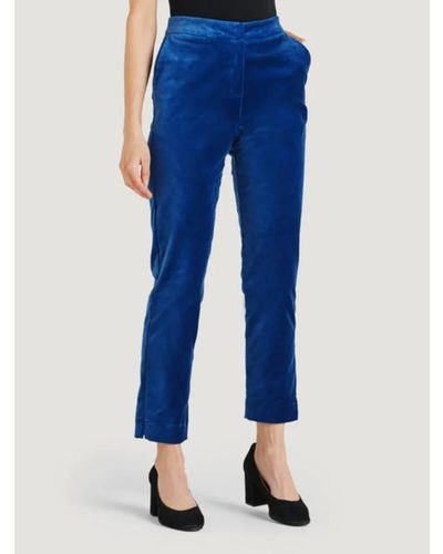 Thought Wwb7688 Alleegra Organic Cotton Velvet Trouser In Dark Sapphire Blue