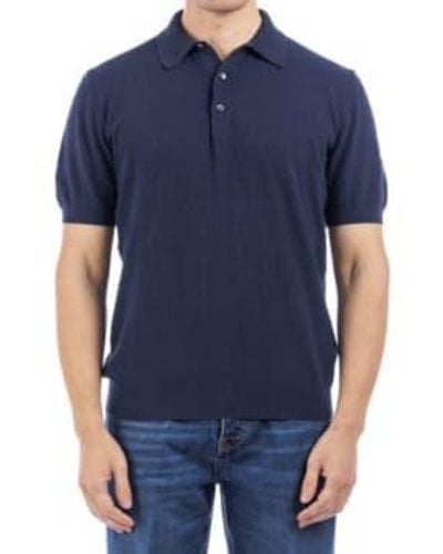 Circolo 1901 Cn3991 Patterned Knitted Polo Shirt In Dark Blue