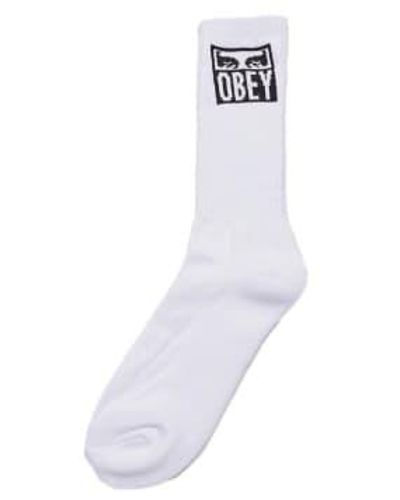 Obey Eyes icon socks ii blanc