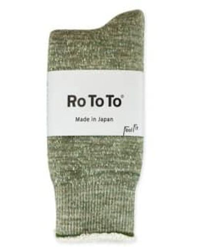 RoToTo Double Face Merino Socks Army - Verde