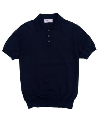 Fresh Weller Extra Fine Cotton Knitted Polo - Blue