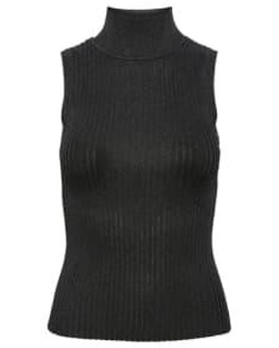 Y.A.S Fama Knit Top - Black