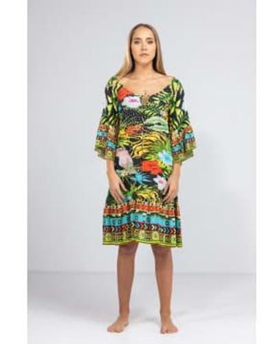 Inoa Darwin Silk Gypsy Dress With Crystals 208 - Verde