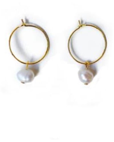 sept cinq Medium Gold Creoles Celeste Earrings Gold - Metallic