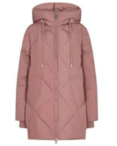 Mos Mosh Aimee Mid Length Diamond Puffa Coat Size Xs Col Pink - Rosa
