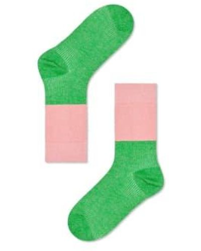 Happy Socks Chaussettes d'équipage reese rose clair - Vert