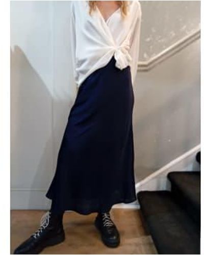 Silk95five Chamonix Long Skirt L / Navy - Blue