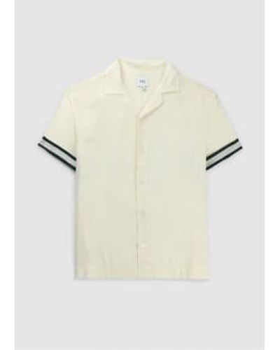 CHE Mens Valbonne Shirt In Ivory - Bianco