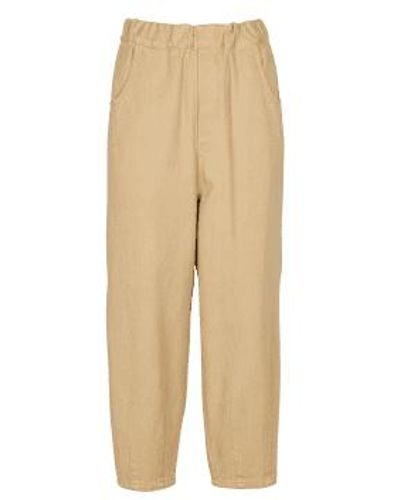 The Korner Width High Elastic Cotton Talk Trousers In Beige M - Natural